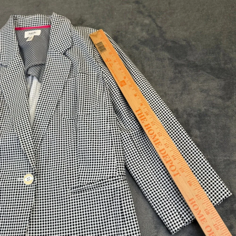 Rafaella Weekend Blazer Womens Small Black Gingham Single Button Stretch - Picture 8 of 11